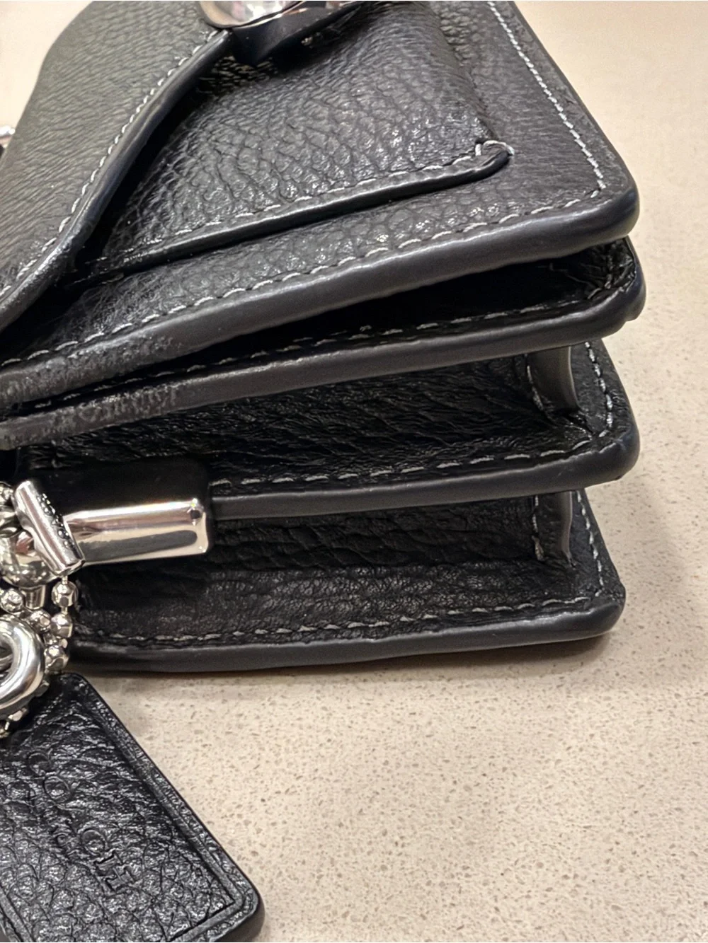 Coach Tabby 12 in Black Pebbled Leather